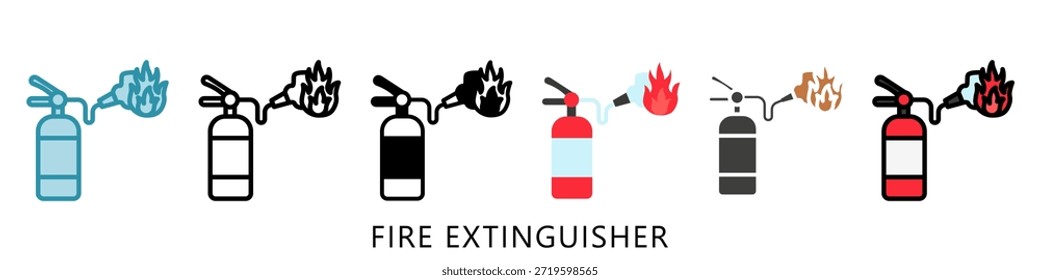 Ilustración Mini Del Icono Del Estilo Del Multi Del Extintor, Uso Para El Concepto Moderno, Impresión, Ui, Kit De La Ux, Web Y Desarrollo Del App. Vector Relacionado Con Bomberos, Rescate Y Más