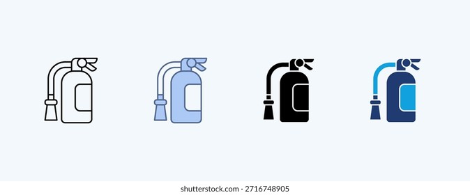 Vector de ilustración de icono múltiple de extintor de incendios