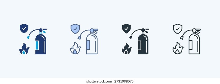 Extintor de incendios Colección de íconos de estilo múltiple
