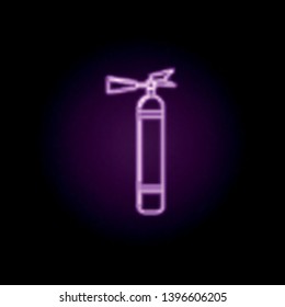 Fire extinguisher neon icon. Elements of fireman set. Simple icon for websites, web design, mobile app, info graphics