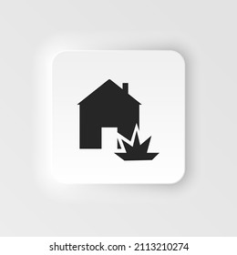 Fire extinguisher neumorphic icon cartoon style. Single silhouette fire equipment neumorphic icon from the big fire Department set. Burn, extinguisher, fire, flame neumorphic icon