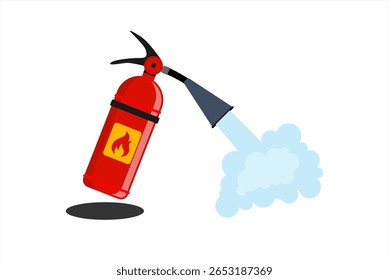 extintor de incêndio com bico vetor ilustração desenho plano desenho animado equipamento do corpo de bombeiros isolado no fundo