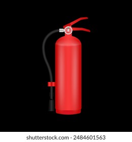 Feuerlöscher auf schwarzem Hintergrund. Vektorillustration. 