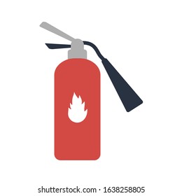 Fire extinguisher on white background. Vector illustration in trendy flat style. EPS 10.
