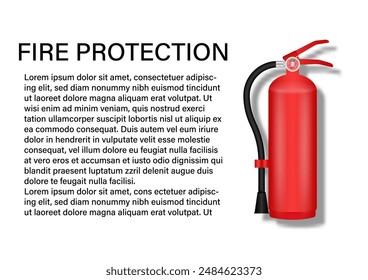 Fire Extinguisher on White Background. Vector Illustration. 