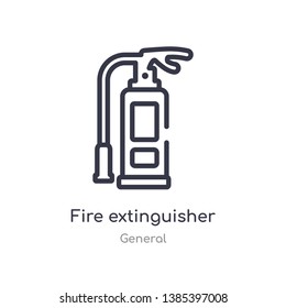fire extinguisher outline icon. isolated line vector illustration from general collection. editable thin stroke fire extinguisher icon on white background