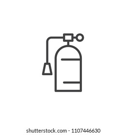 Fire extinguisher outline icon. linear style sign for mobile concept and web design. Hotel security simple line vector icon. Symbol, logo illustration. Pixel perfect vector graphics