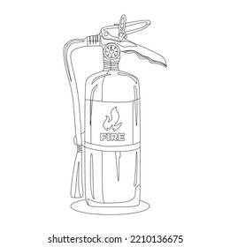 Fire Extinguisher Outline vector, in trendy design style, perfect for many purposes, such as poster design material.