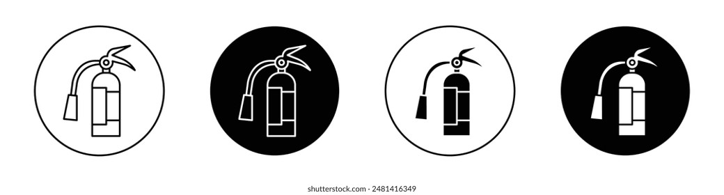 Fire extinguisher outlined icon vector collection.