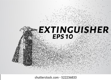 A fire extinguisher of the particles. A fire extinguisher consists of circles and points. Vector illustration.