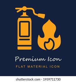 Fire Extinguisher premium material ui ux isolated vector icon in navy blue and orange colors