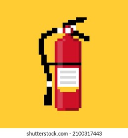 Espuma de emergencia de control de dispositivo de protección de extinción de incendios de 8 bits Pixel Art

