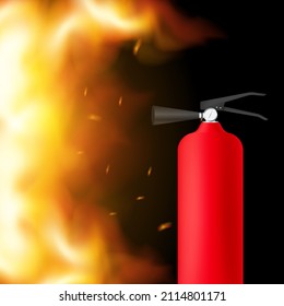 Fire extinguisher protection isolated. Vector stock illustration.