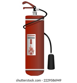 Fire extinguisher in realistic style. Colorful vector illustration on a white background.