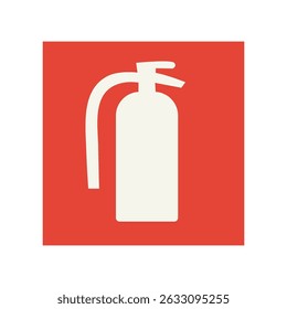 Vetor de ícone vermelho de extintor de incêndio, símbolo de equipamento de segurança de emergência para prevenção e controlo de incêndios