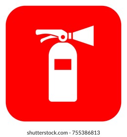 Fire extinguisher red square sign vector illustration isolated on white background