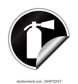 Fire Extinguisher with round sticker