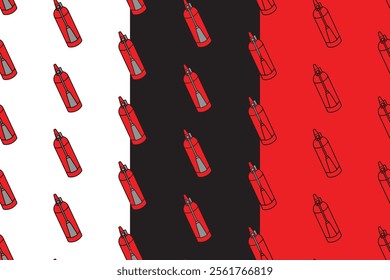 fire extinguisher seamless pattern on red black white background for packaging and merchandise.  fire extinguisher safety tool with flame pattern background. pattern of fire extinguisher background