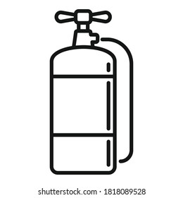 Fire extinguisher security icon. Outline fire extinguisher security vector icon for web design isolated on white background