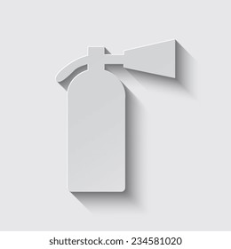 Fire Extinguisher with shadow on a grey background
