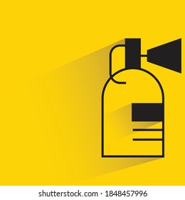 fire extinguisher with shadow yellow background