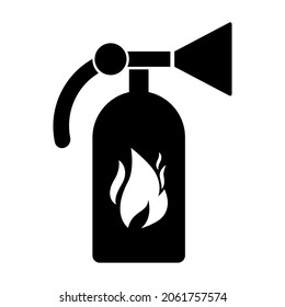 Fire extinguisher, sign black color on a white background, vector illustration