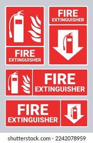Colección de tablero de signos de extinguidor de incendios