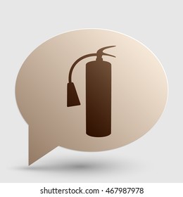 Fire extinguisher sign. Brown gradient icon on bubble with shadow.
