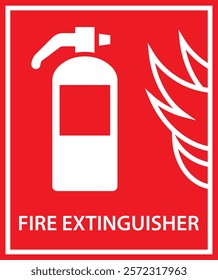 Fire extinguisher sign, Еxtinguisher icon, Fire equipment, Fire action symbol, Protection concept