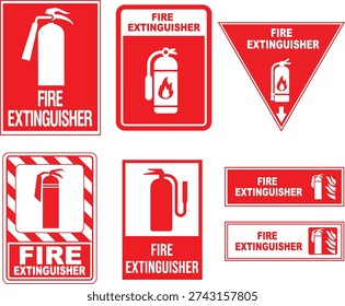 Fire Extinguisher Sign Icon Set – Emergency Safety Symbol Vector sign board
Fire Extinguisher Location Sign – Safety Equipment Flat Icon