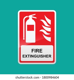 Fire extinguisher sign isolated on background vector illustration.
