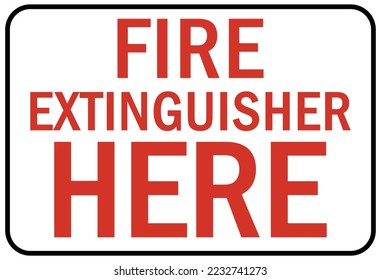 Fire extinguisher sign and label