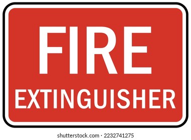 Fire extinguisher sign and label