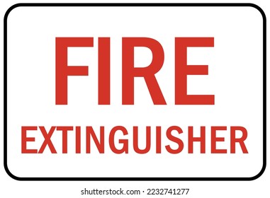 Fire extinguisher sign and label