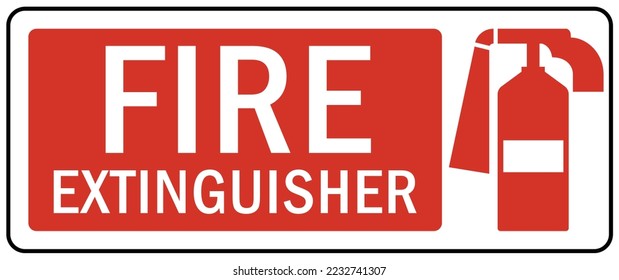 Fire extinguisher sign and label