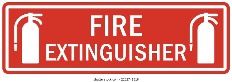 Fire extinguisher sign and label