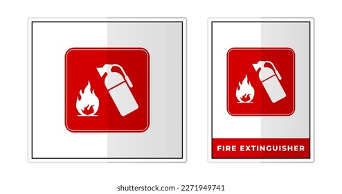 Fire extinguisher Sign Label Symbol Icon Vector Illustration