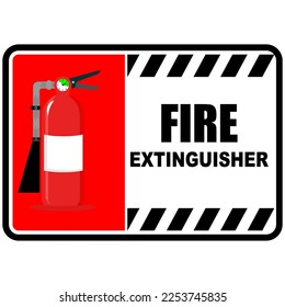 fire extinguisher sign and label vector