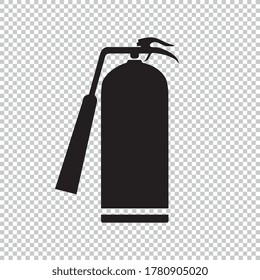 Señal del extintor de incendios en fondo transparente marcado. Ilustración vectorial. Archivo vectorial Eps 10.