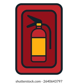 Fire extinguisher sign in a safety setting