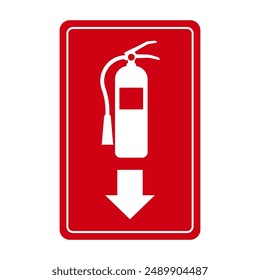 Símbolo de signo de extintor de incendios. Ilustración vectorial aislada sobre fondo blanco.