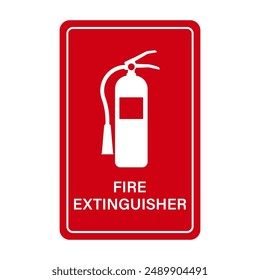 Fire Extinguisher Sign Symbol. Vector Illustration Isolated on White Background.