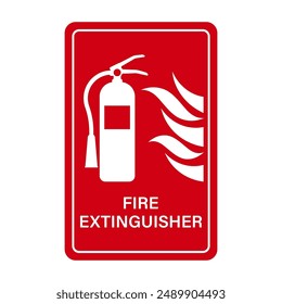 Fire Extinguisher Sign Symbol. Vector Illustration Isolated on White Background.