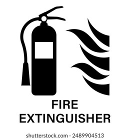 Fire Extinguisher Sign Symbol. Vector Illustration Isolated on White Background.