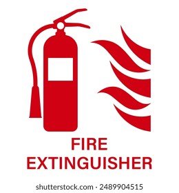 Fire Extinguisher Sign Symbol. Vector Illustration Isolated on White Background.