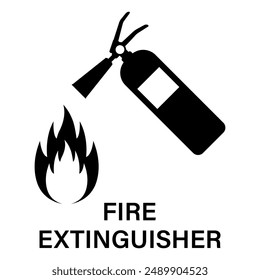 Fire Extinguisher Sign Symbol. Vector Illustration Isolated on White Background.