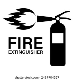 Fire Extinguisher Sign Symbol. Vector Illustration Isolated on White Background.