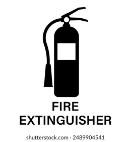 Fire Extinguisher Sign Symbol. Vector Illustration Isolated on White Background.