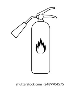 Símbolo de signo de extintor de incendios. Ilustración vectorial aislada sobre fondo blanco.