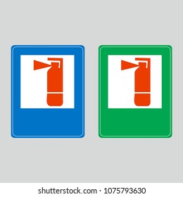 Fire extinguisher sign. Vector